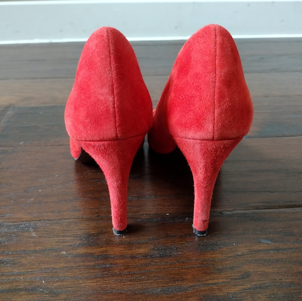 Cole Haan Red Suede Heels - Picture 6 of 10